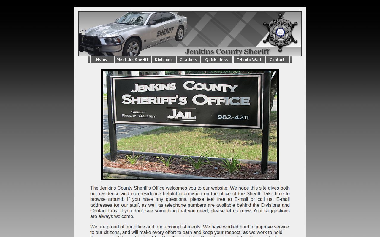 Jenkins County Sheriff's Office website used for local jail release follow-up